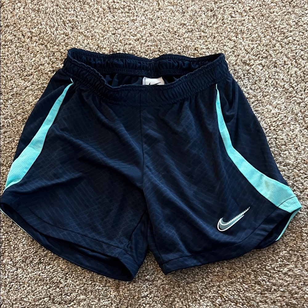 Nike XS Dark Blue Shorts with Teal Stripes (no liner)